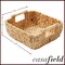 Casafield Set of 2 Water Hyacinth Seagrass Oval Storage Baskets with Wooden Handles - Woven Bin Organizers